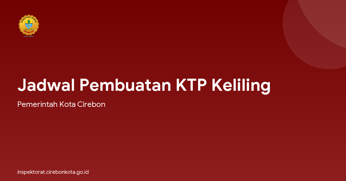 Jadwal Pembuatan KTP Keliling