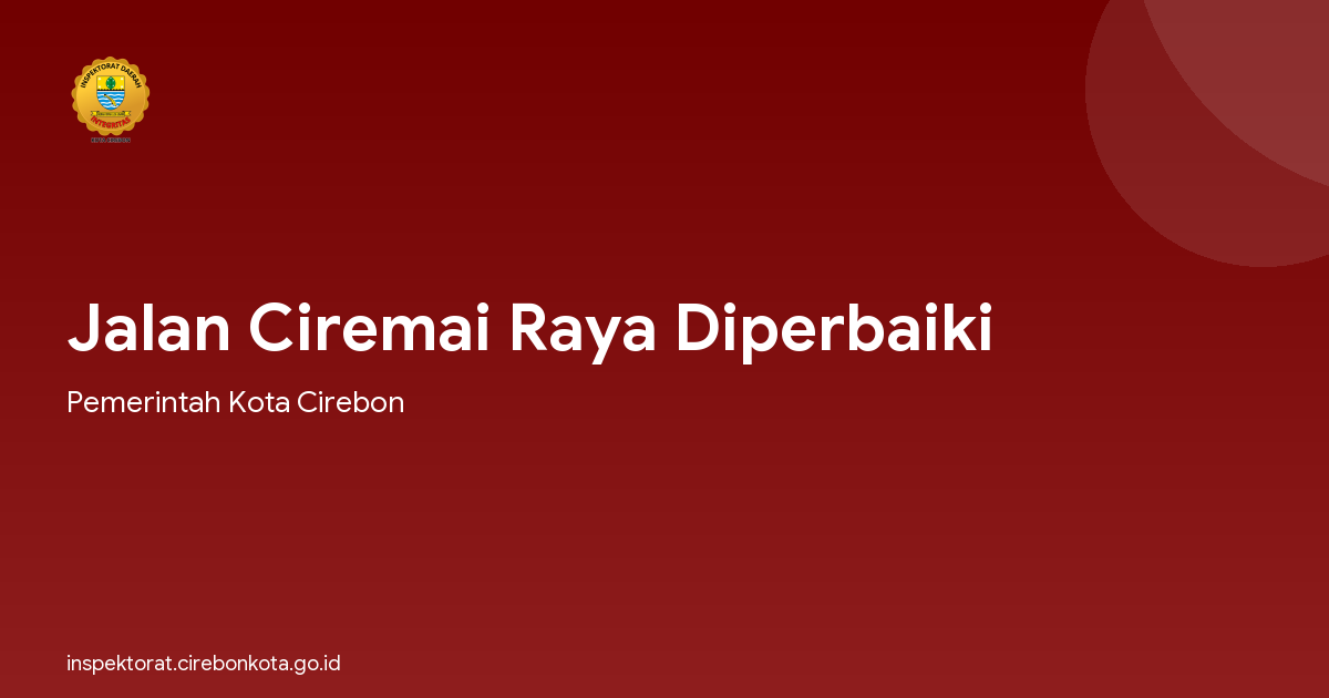 Jalan Ciremai Raya Diperbaiki