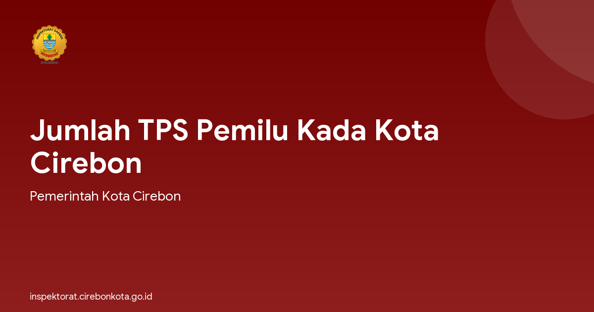 Jumlah TPS Pemilu Kada Kota Cirebon