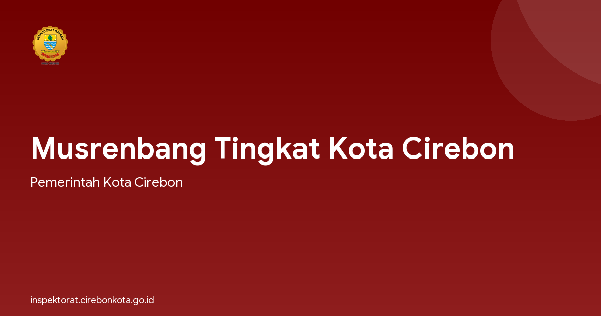Musrenbang Tingkat Kota Cirebon