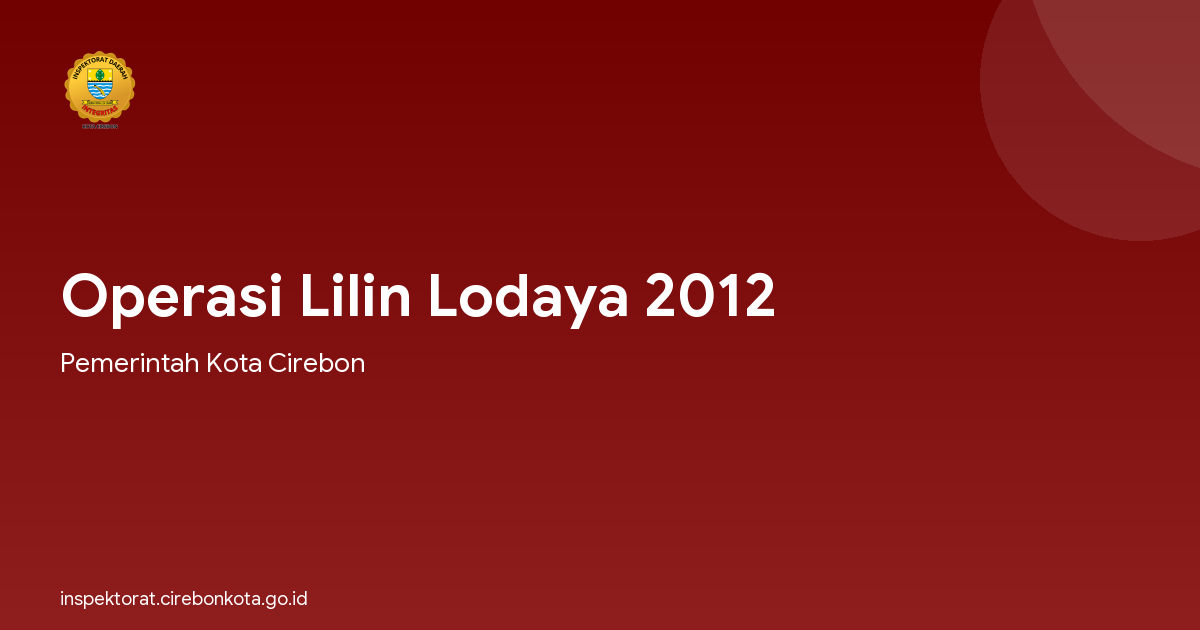 Operasi Lilin Lodaya 2012