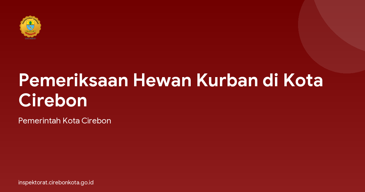 Pemeriksaan Hewan Kurban di Kota Cirebon