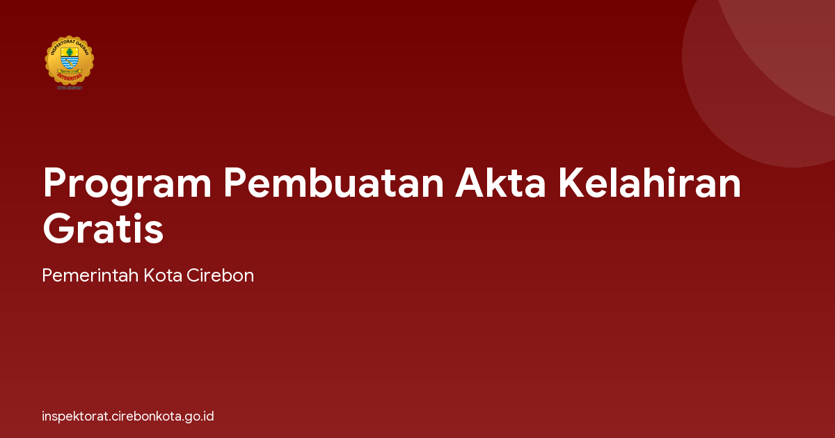 Program Pembuatan Akta Kelahiran Gratis
