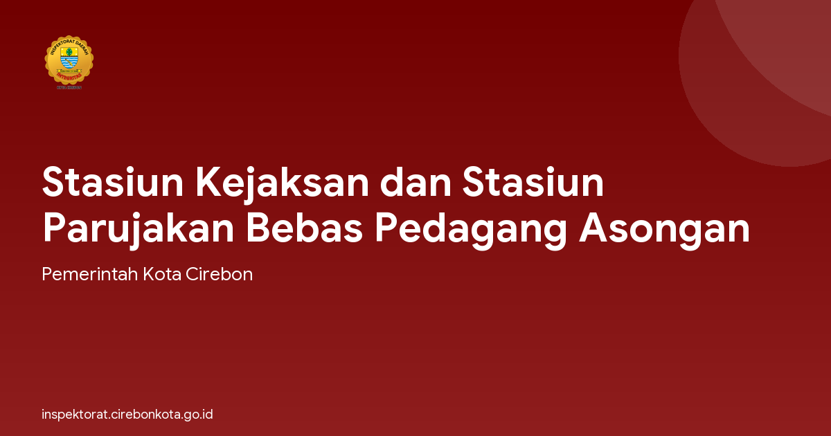 Stasiun Kejaksan dan Stasiun Parujakan Bebas Pedagang Asongan