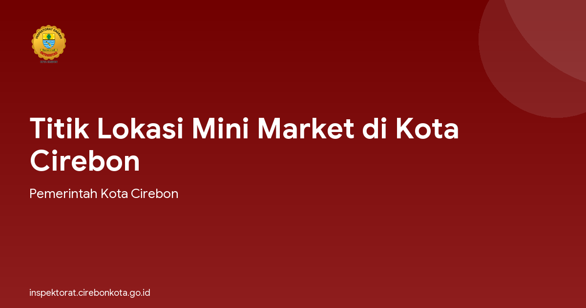Titik Lokasi Mini Market di Kota Cirebon